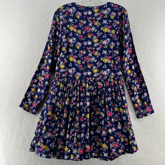Sergent Major Dress Sz 146cm 11Y A-Line Floral Button Front Ruffled Pleated Blue - Picture 5 of 13